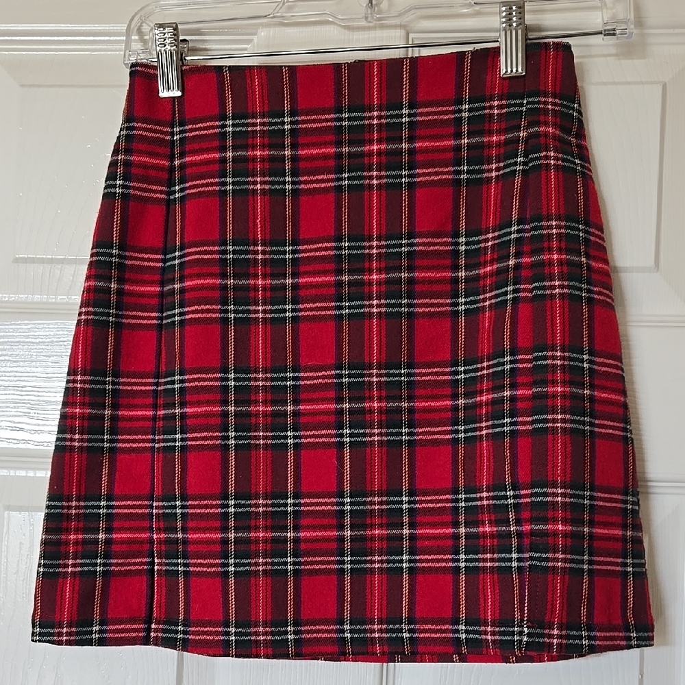 Plaid Red Skirt